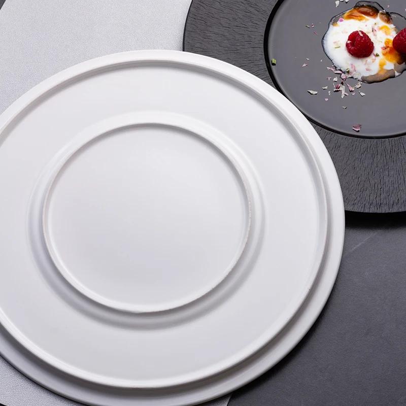 European style ceramic plate Luxury high-end Western style steak plate Household and commercial flatbed tableware dinner plates