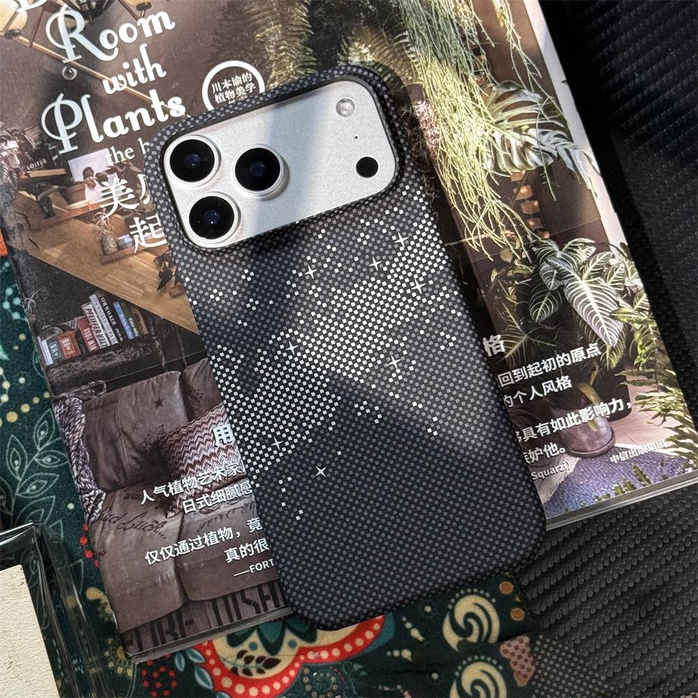 

Kelvar Texture Built-in Magnetic Colorful Case for iPhone 17 16 Pro Max 15 14 Plus 13 Carbon Fiber Pattern Hard PC Matte Cover iPhone 13 Pro
