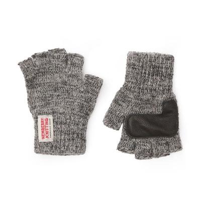 NEWBERRY KNITTING Fingerlose Hirschlederhandschuhe - Anthrazit