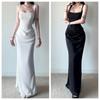 NSSF Homemade, European and American Women's Clothing New Wholesale Dress Dress, Sexy Halter Suspender Hip-wrapped Long Dress