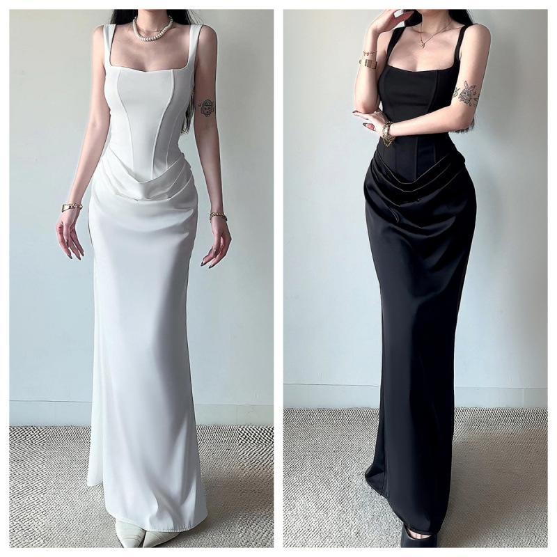 NSSF Homemade, European and American Women's Clothing New Wholesale Dress Dress, Sexy Halter Suspender Hip-wrapped Long Dress