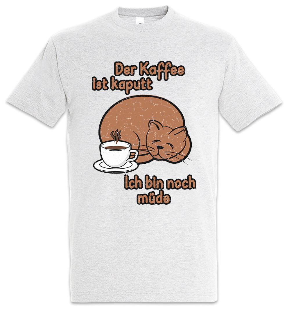 The Coffee Is Coffee Broken II T-Shirt Fun Caffeine Cat Early Bird Morning- S