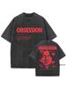 T-shirt Oversize Film Horror Ossessione 100% Cotone Vintage Lavato per uomo donna hiphop streetwear OBS7