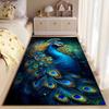"Elegant Colorful Peacock Design" suitable as a non-slip mat for the living room or bedroom sofa