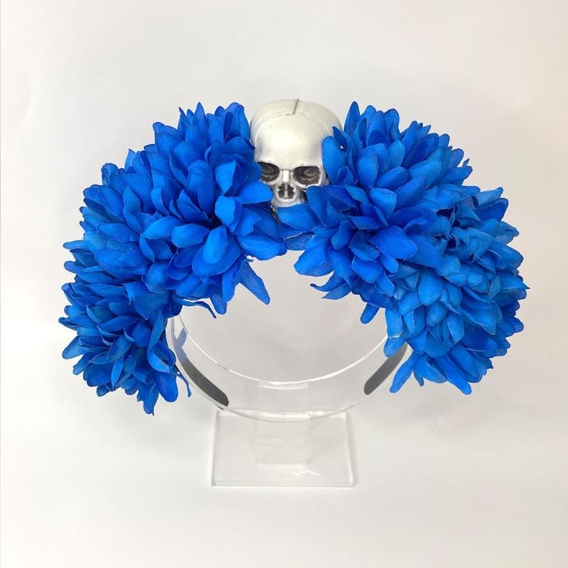 Spiders Flower Hairband Soft Fabric Comfortable Day of the Death Hairband for Halloween Parties Costume Event Daily Wear