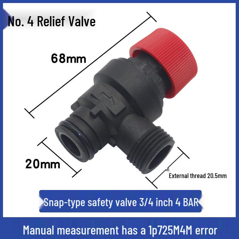 Universal Brass Pressure Relief Valve for Wall-Mounted Boilers, 4 Points, 3 Bar