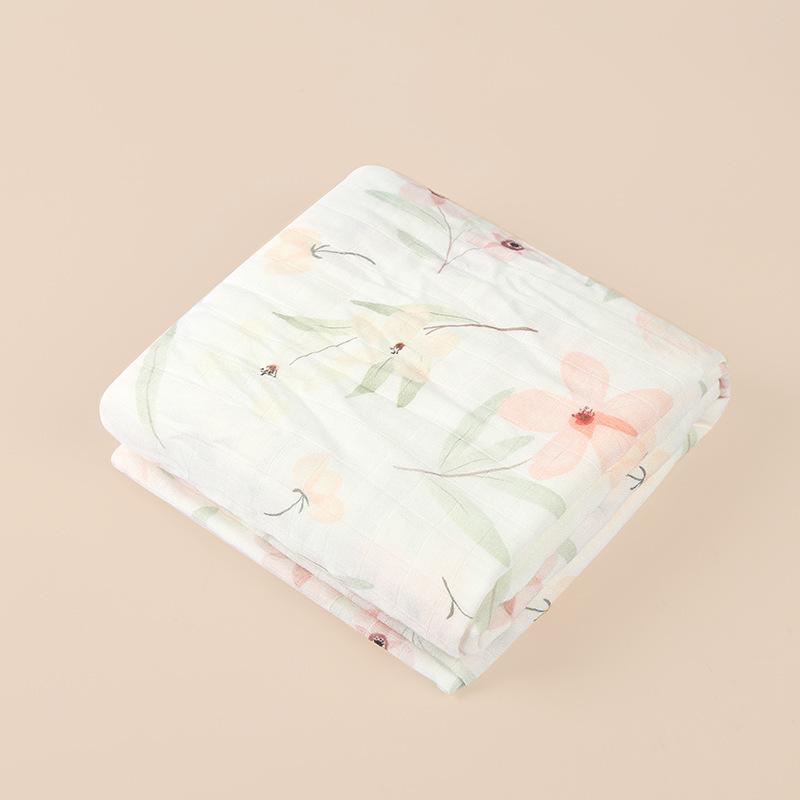 Newborn Double-Layer Bamboo Cotton Muslin Swaddle & Breathable Bath Towel
