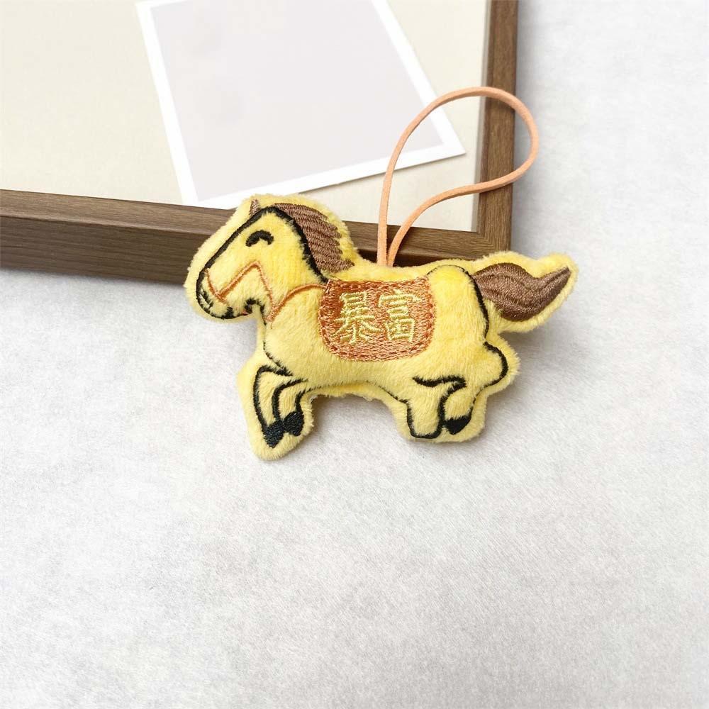 Mascot Plush Horse Keychain Creative Cartoon Steed Doll Zodiac Pony Figurine  Home Decoration