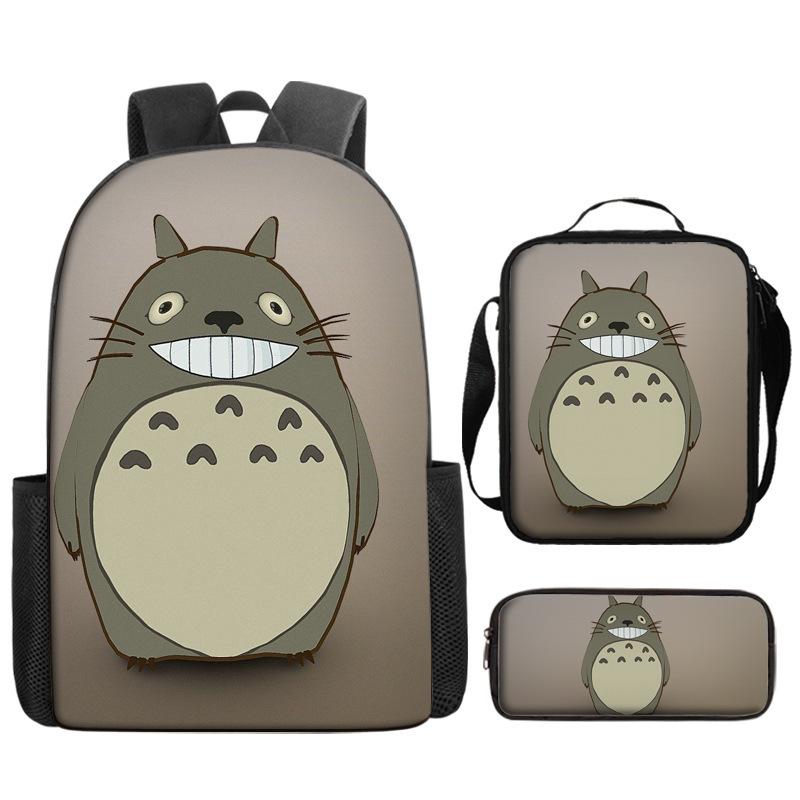 Hayao Miyazaki Chinchilla Schoolbag Cartoon Animation Backpack Children'S Backpack Satchel Pencil Case Digital Printing Computer Bag