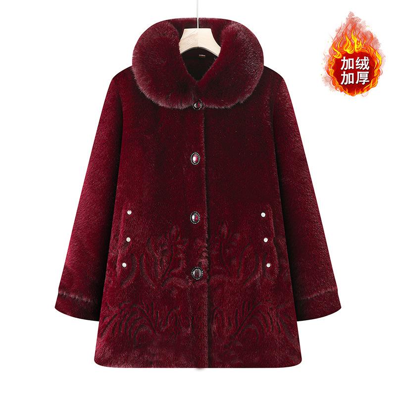 Winter coat golden mink warm clothes imitation mink hair piled thickened coat