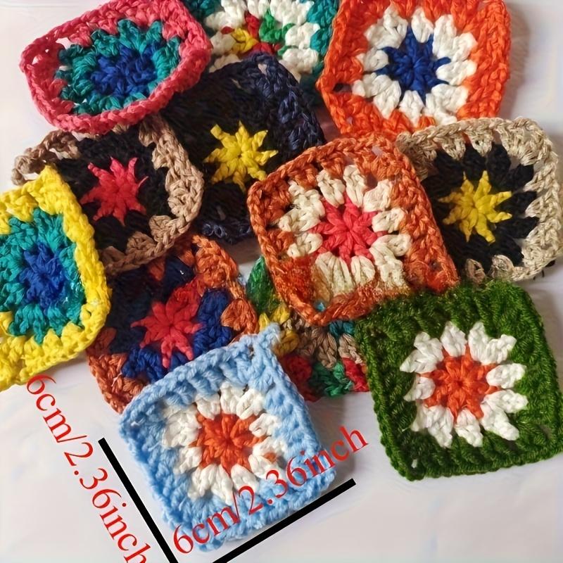 Random Color DIY Crochet Multicolor Coasters Square DIY Creation For Sewing Clothes Lace Blankets Decoration Handmade Cup Pad