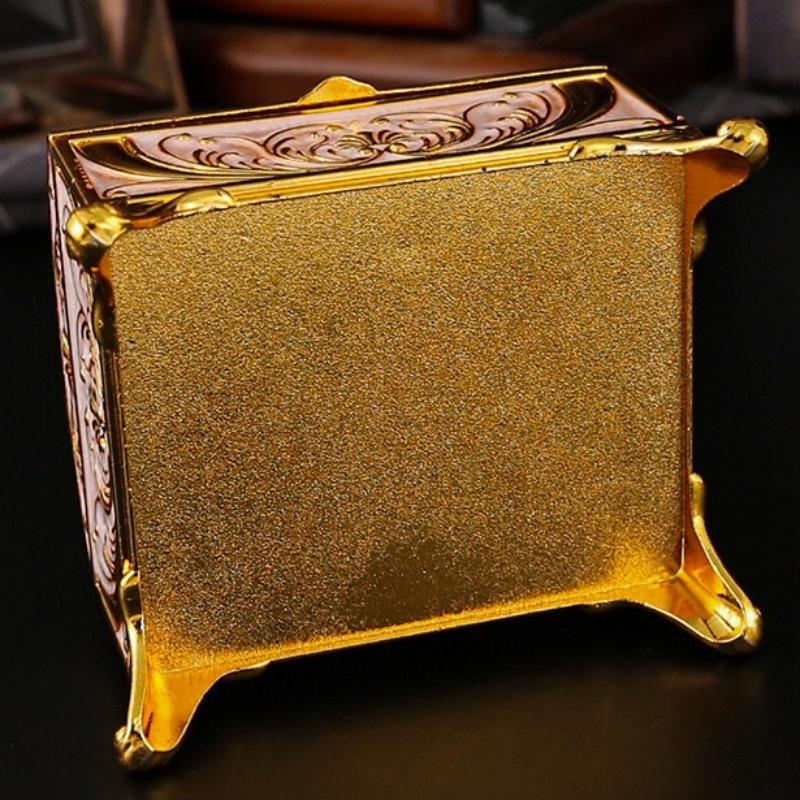 European Style Mini Jewelry Storage Box Necklace Organizer Inlaid Gem Alloy Bracelet Storage Jar Dresser Display Couple Gifts