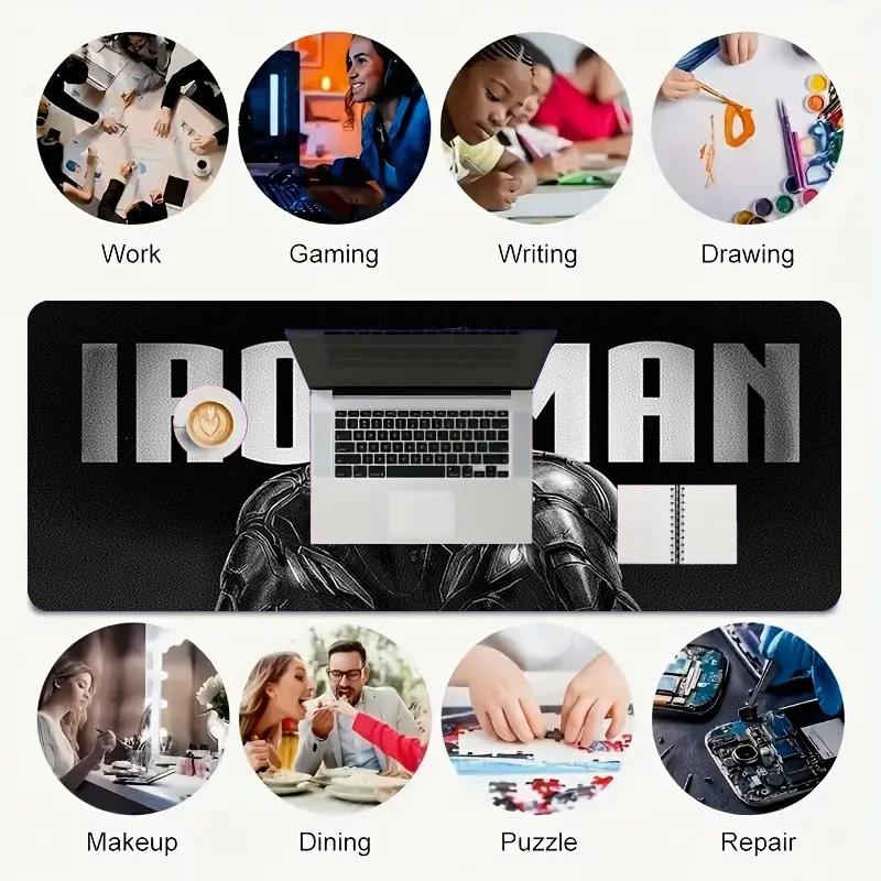 Iron Man Xl Gaming Mouse Pad Nonslip Rubber Base Stitched Edge Waterproof Desk Mat For Pc Laptop Gamer Office Computer Accessories C929132