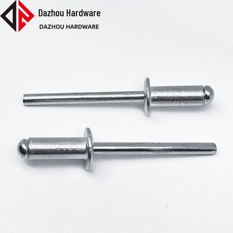 Aluminum & Iron Open Type Blind Pop Rivets with Flat Round Head