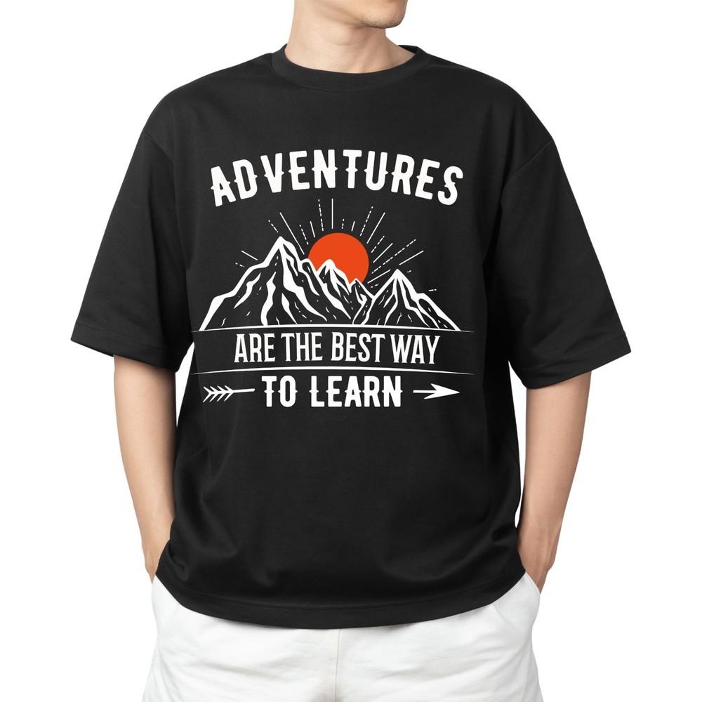 

Adventures Are The Best Way To Learn Shirt – Camping T-shirt Men s Women s Tops Tees, Outdoor Adventure 4XL