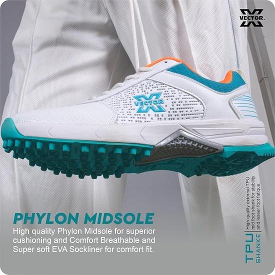 Vector X Flipper 2.0 Cricket Shoes for Men's Rubber Stud, Lightweight,Performance, Comfort, and Durability Shoe for All-Round Performance UK7