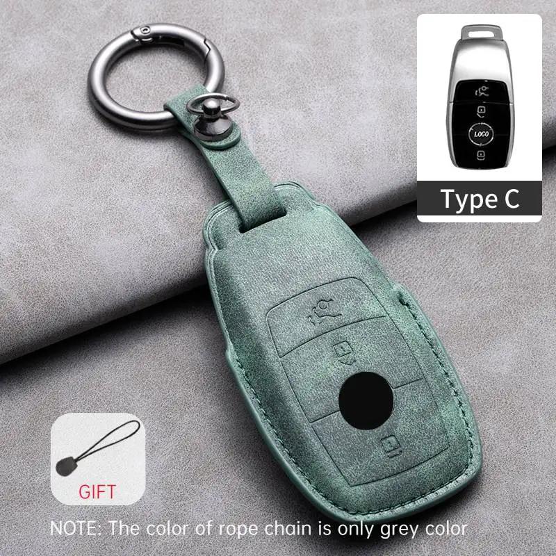 Leder Autoschlüssel Hülle Abdeckung Halter Schlüsselanhänger Fob für Mercedes Benz E-Klasse C-Klasse S-Klasse GLC E200 E400 E63 W213 S550 S560