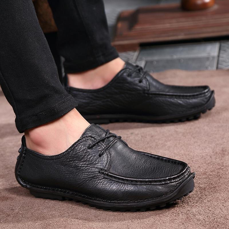 Neformální kožené boty Muži Mokasíny Trend Značka Business Boty Podzimní slip on Flat Muž Tenisky Pohodlné mokasíny Zapatos Hombre