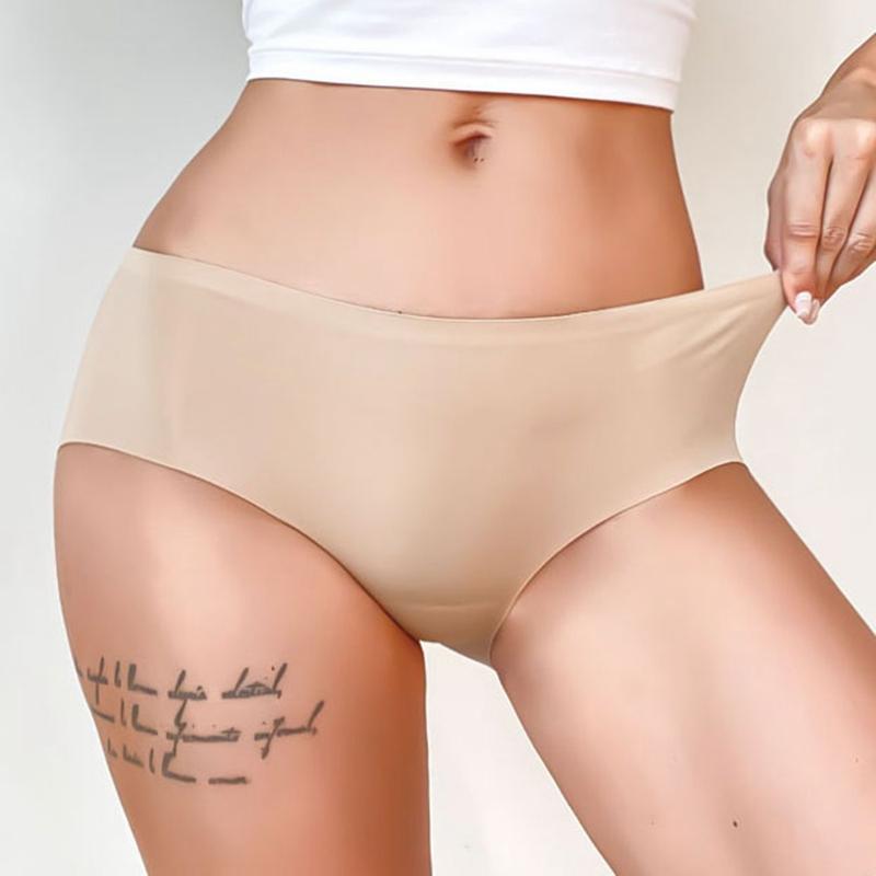 7A Bacteriostatic Seamless Panties for Women Mid Waist Maillard Color Briefs Soft and Comfortable Underwear M-XL