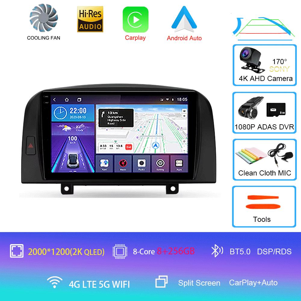 Car Radio Android 14 WIFI+4G Carplay For Hyundai SONATA NF 2004 2005 2006 2007 2008 Multimedia Player GPS Navigation DSP 2din BT