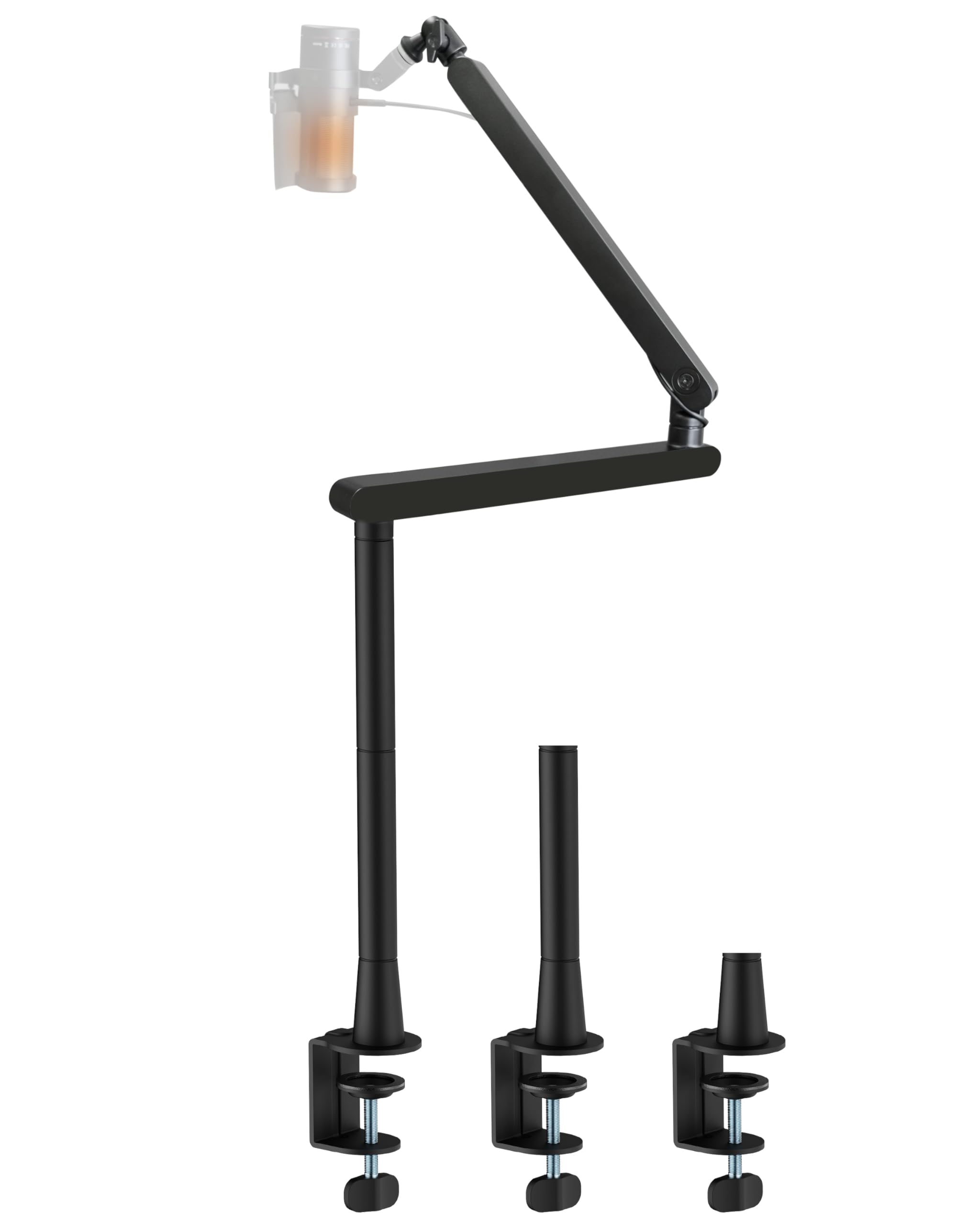 

EastForce 3-Stage Adjustable Microphone Arm Stand, Boom Arm, for Condenser Microphones, Includes 2 Extension Poles, 360-Degree Rotation, Angle Adjustm