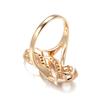 Rose Gold Color Bride Big Rings Fashion Natural Zircon Flowers Accessories High Quality Women Daily Fine Jewelry
