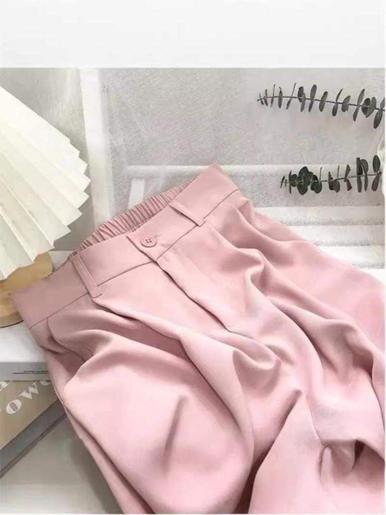Women's High Waist Wide Leg Suit Pants - Slimming, Loose Fit, Korean Design for Spring/Autumn 2024