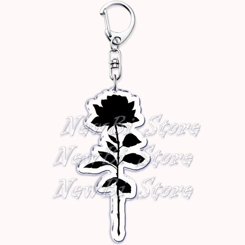 Romantic Pink Rose Flower Keychains Sunflower Red Love Keyring for Accessories Bag Key Chain Ring Jewelry Lovers Friends Gift