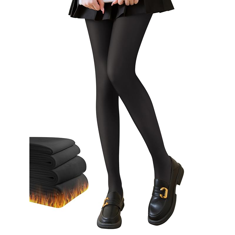 

[CHAMOKA] Transparency tights Fleece lining stockings extremely warm Beautiful leg tights 80/150/220/320g thick cold protection ladies cold protection