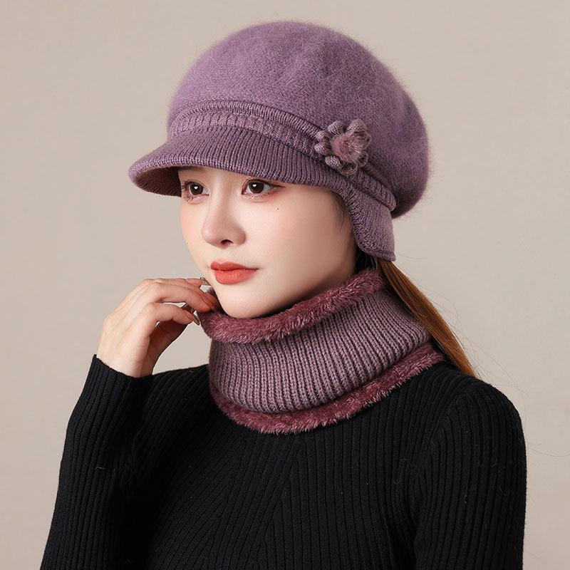 Rabbit Fur Thermal Hat Women's Fashion Cold-proof Wool Cap Autumn and Winter In The Elderly Fleece Cold-proof Cap