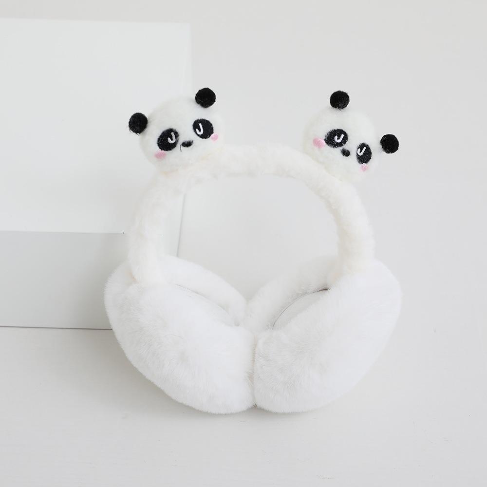 

Новые плюшевые наушники-панда с подвижными ушами, мягкие, с защитой от холода, теплые, сохраняющие тепло, ветрозащитные, женские наушники