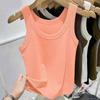 Modal Ribbed Spaghetti Strap Tank Top - Women's Versatile U-Neck Solid Color for Spring/Summer, Sports, Yoga, Base Layer.