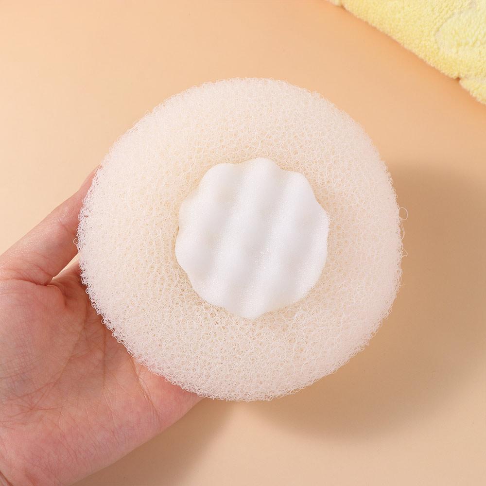 4 Stück mit Gummiband Sonnenblumen Duschschrubber Runde Form Körperpeeling Schwamm Duschwerkzeug