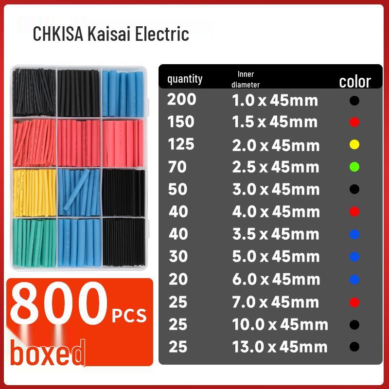 Boxed and Bagged Colored Heat Shrink Tubes - 530pcs Insulation Sleeves and 560pcs Electrician Wiring Tubes