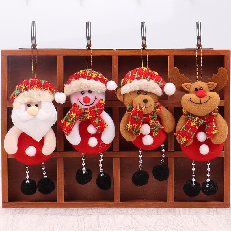 Christmas decorations old man snowman deer Christmas gift small pendant plush doll Christmas tree pendant supplies large deer