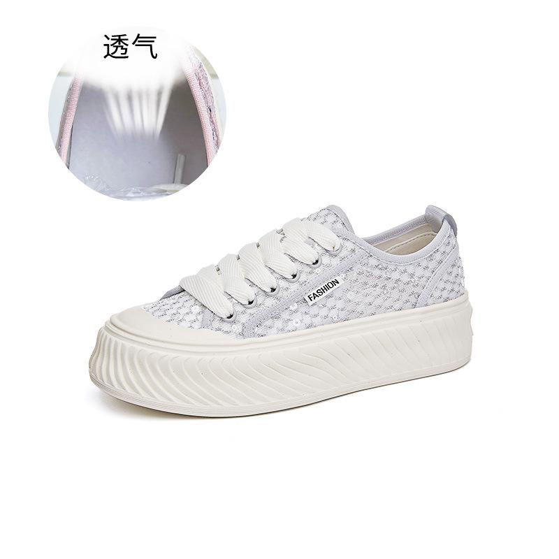

Platform white shoes women s 2025 summer new versatile shoes children s mesh breathable fisherman shoes casual fashion women s shoes 40 серебряный