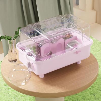 Gaiola de Viagem de Acrílico de Luxo para Hamsters Dourados Bebês