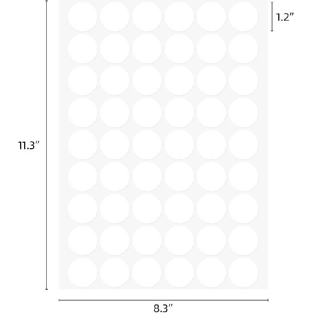 10 Sheets(540 Pieces) Round Blank Sticker Labels 1.2 Inch, Removable White Labels Stickers Dots Waterproof Labels Container Labels for Organizing