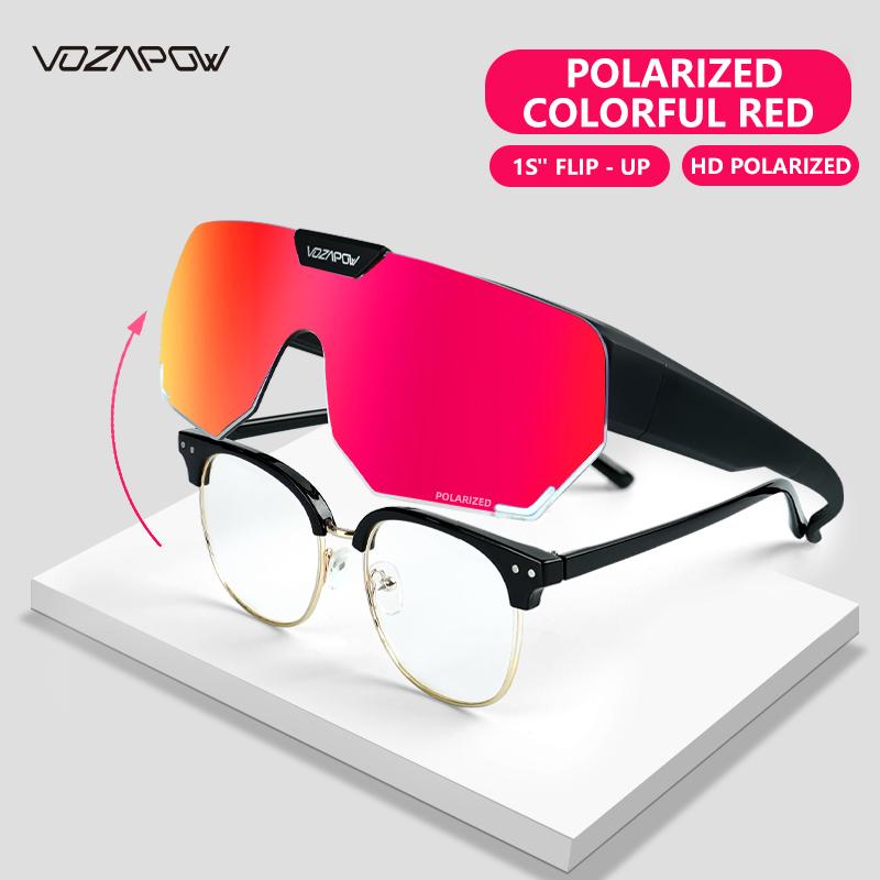 Vozapow Polariserade Cykelglasögon MTB Landsvägscykel Solglasögon HD-lins UV400 Solskydd För Körning Vandring Sportglasögon
