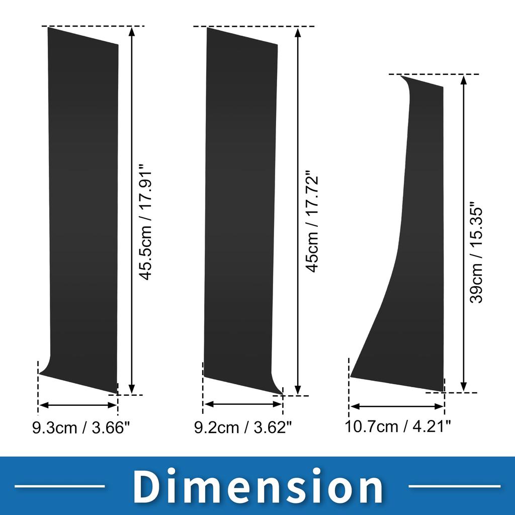 ABSOPRO Door Pillar Window Trim Stickers for Pillar Door Outer Exterior Compatible with Mitsubishi Outlander Anti-Scratch Posts, Covers, Black,