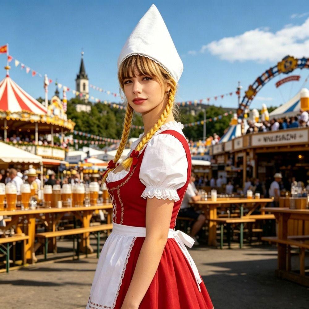 With Braids Party Hat Polyester Festival Costume Accessory High Quality Oktoberfest Hat  Party