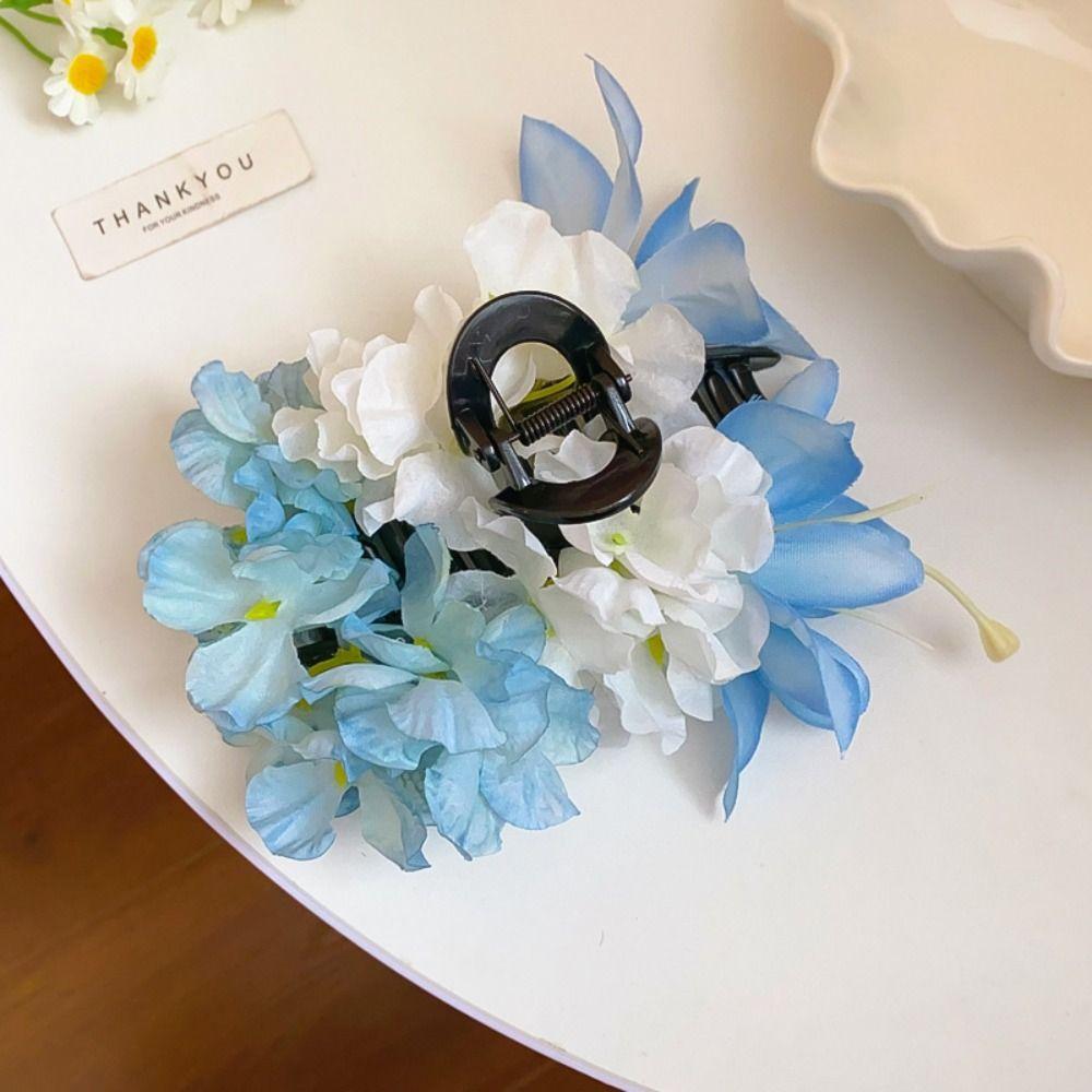 Elegant Floral Shark Clip Sweet Bohemia Barrettes Simulation Flower Hair Claw  Hair Accessories