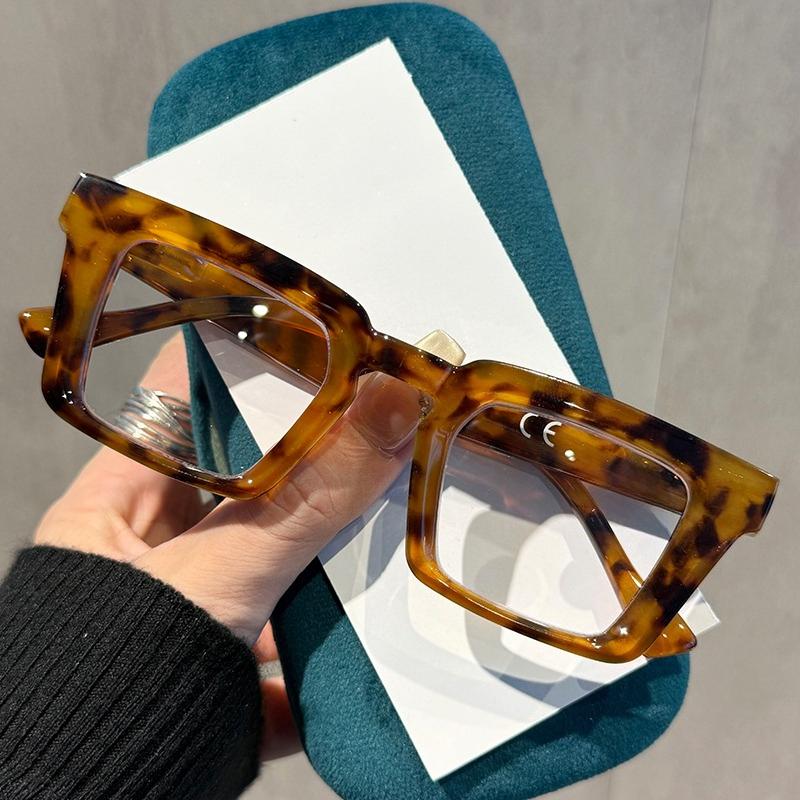 Retro Classic Square Frame Reading Glasses Women Men Vintage Oversize Anti Blue Light Presbyopia Eyeglasses 7colors Eyewear+4.0