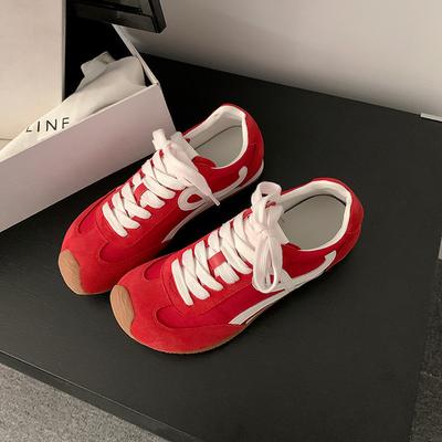 Su Yinyin's Same German Training Shoes 2025 Spring New Thin Sports Light Running Retro Forrest Gump Shoes Increase Height and Leisure