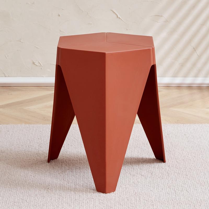 Nordic Creative Non-slip Plastic Stool - Thickened, Stackable, Square Gel Design for Home Use