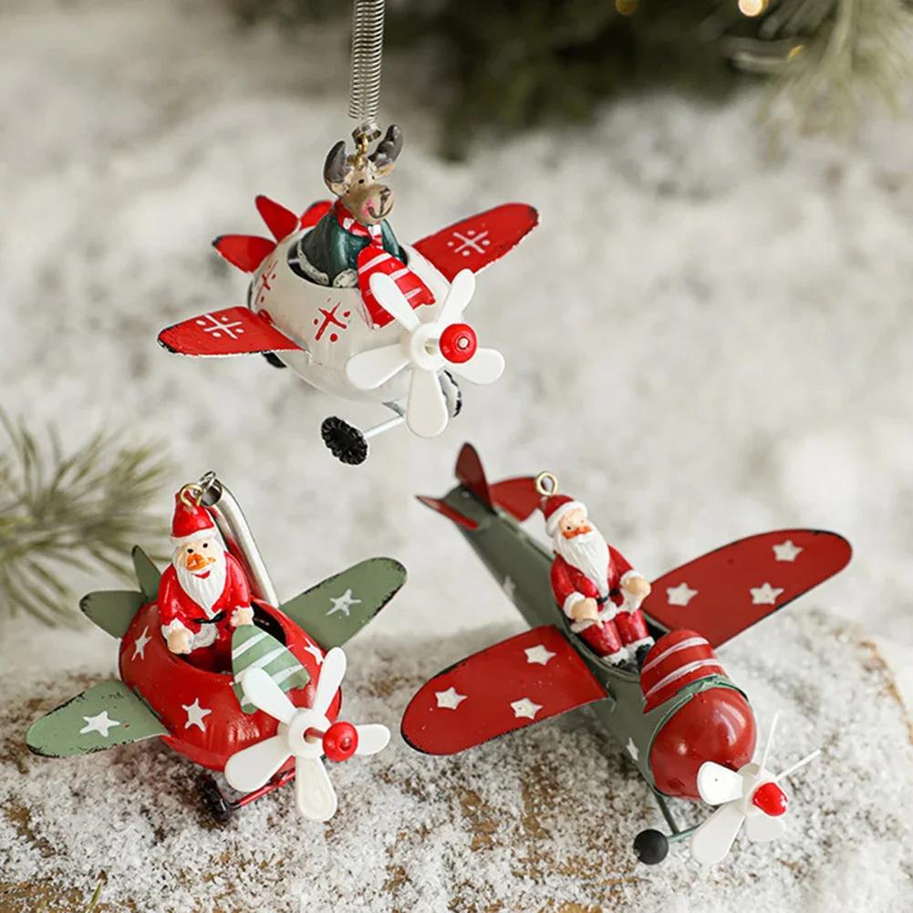 Christmas Decoration Claus Airplane Ornament Christmas 13*11*6cm Retro Design Versatile Decoration Carefully Crafted