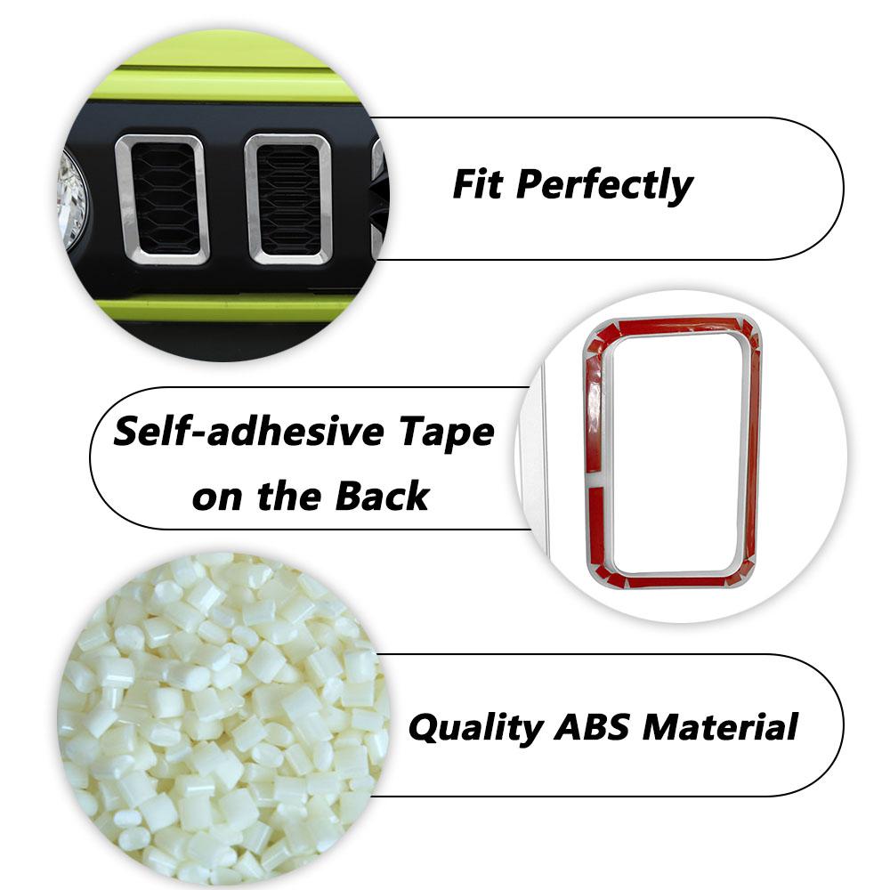 Car Front Bumper Grills Decoration Cover Trim for Suzuki Jimny 2019 2020 2026-2026 Grille Mesh Frame Exterior Car Accessories