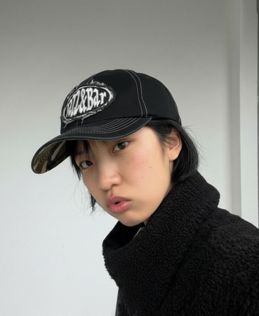 Jaejeuaenba 6P Denim Patch Logo Cap (Black&Camo)