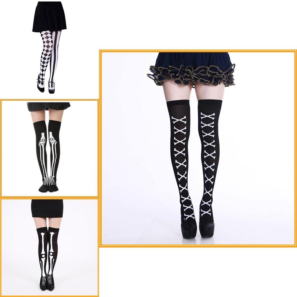 Trendy Halloween Skeleton Tights Super Thin Nylon Anti-friction Odor-resistant
