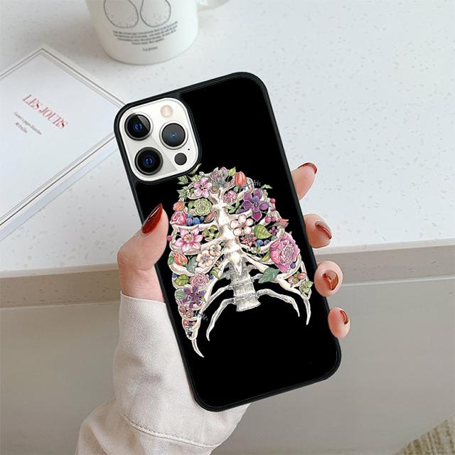 

HUMAN ANATOMY heart flower Phone Case For iPhone 17 Air 14 15 16 13 12 Cover For Apple Pro Max 6S Plus Coque iPhone 11